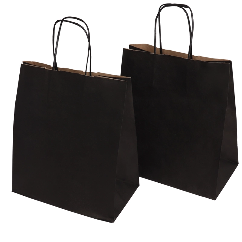 товар Черный пакет с кручеными ручками, внутри крафтовый, 240*135*280 мм CKPK024